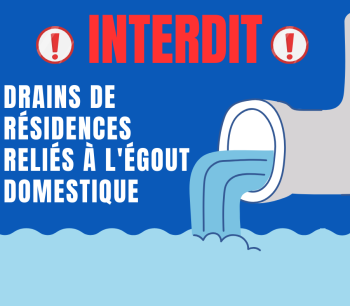 Interdiction d’avoir vos drains de résidence reliés à l’égout domestique